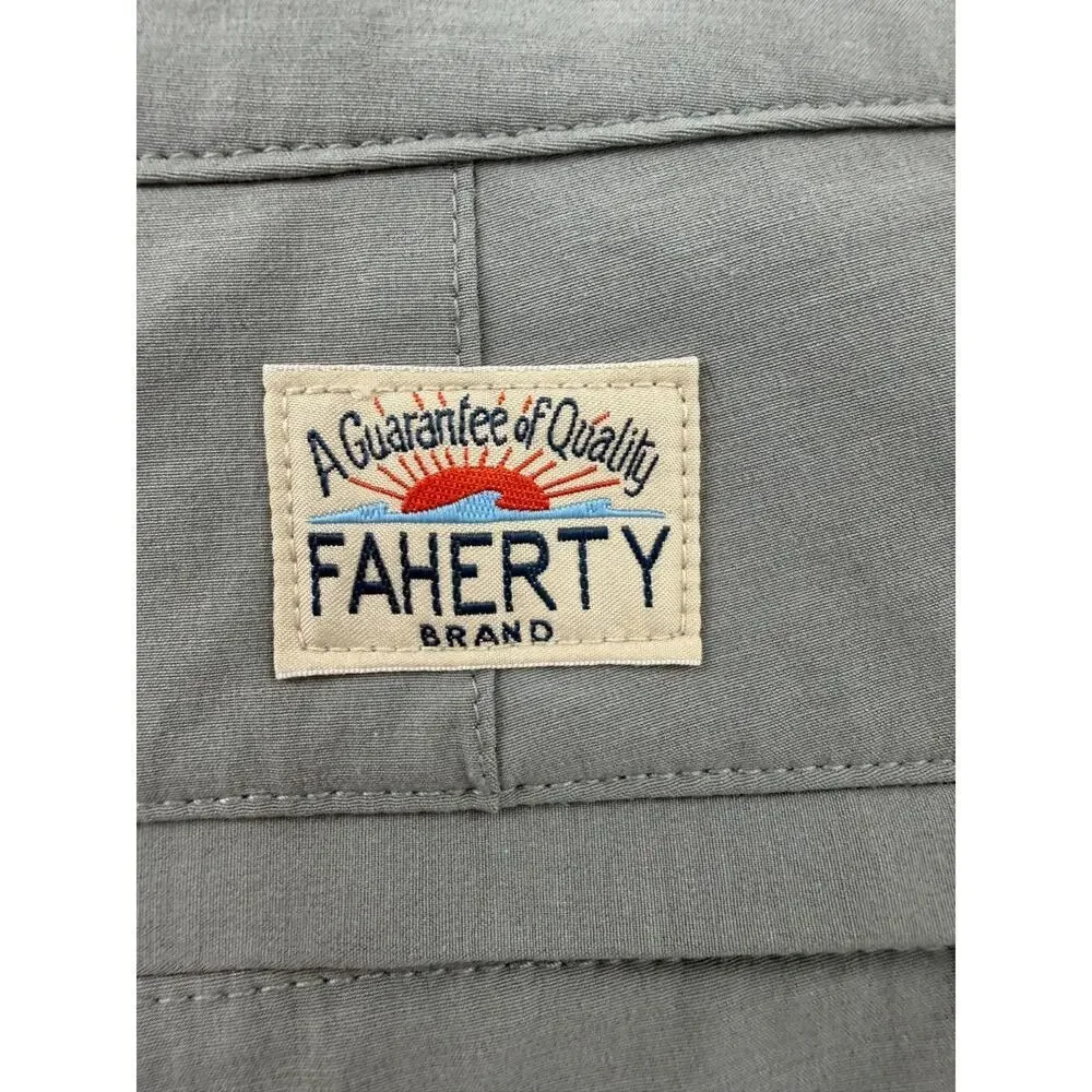 Faherty Men's Drawstring Gray Bermuda Shorts Size 34 Comfort Casual
